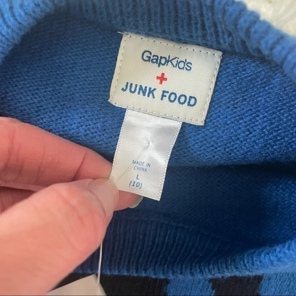 Gap X‎ Junk Food Superman wool blend sweater boys L NWT